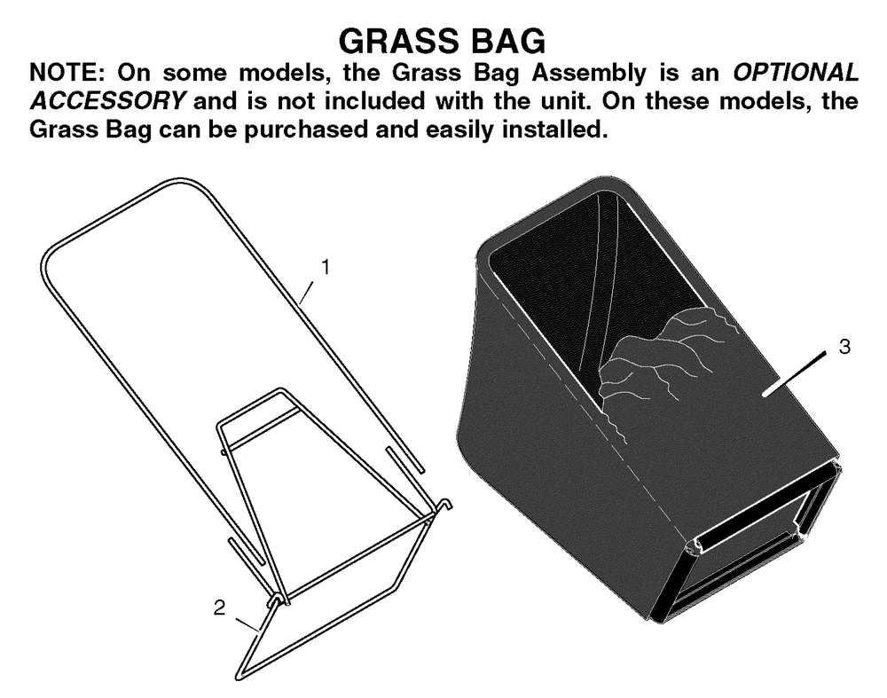 Bag Assembly Diagram and Parts List for 204210X8E 2004 Briggs and Stratton Lawn Mower